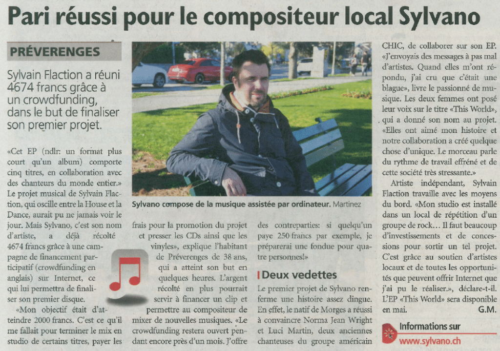 SYLVANO - JOURNAL DE MORGES